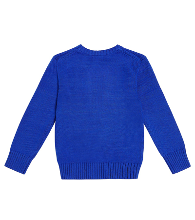 Shop Polo Ralph Lauren Polo Bear Cotton Sweater In Sapphire Star