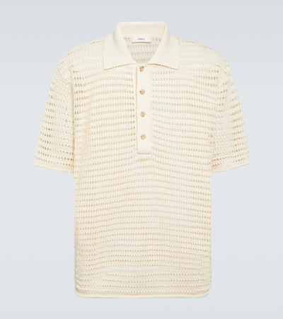 Shop Commas Pointelle Polo Shirt In Off-white