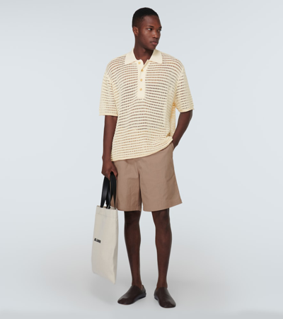 Shop Commas Pointelle Polo Shirt In Off-white