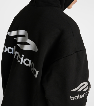 Balenciaga 3b Sports Icon Technical Hoodie In Black
