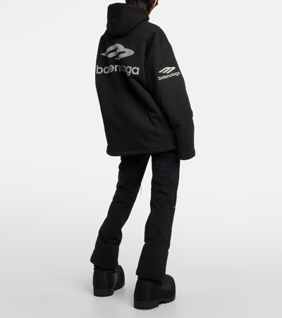 Shop Balenciaga 3b Sports Icon Technical Hoodie In Black