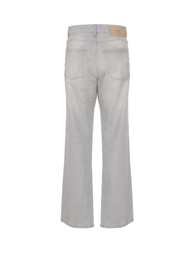Shop Ami Alexandre Mattiussi Slim Fit Jeans In Cotton Denim In Vintage Grey