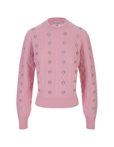 Shop Rabanne Pink Pullover With Crystals