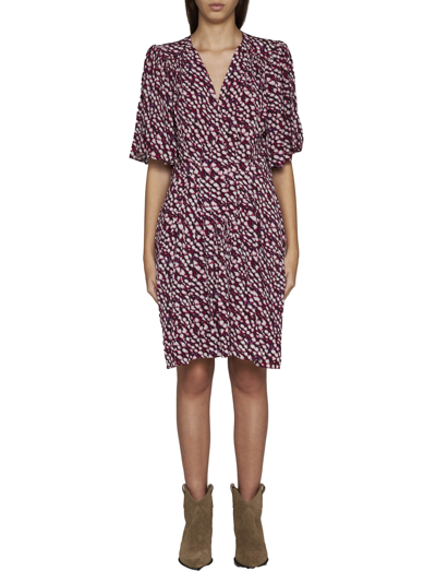 Isabel Marant Étoile Vedolia Abstract-print Minidress In Raspberry