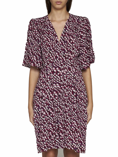 Isabel Marant Étoile Vedolia Abstract-print Minidress In Raspberry