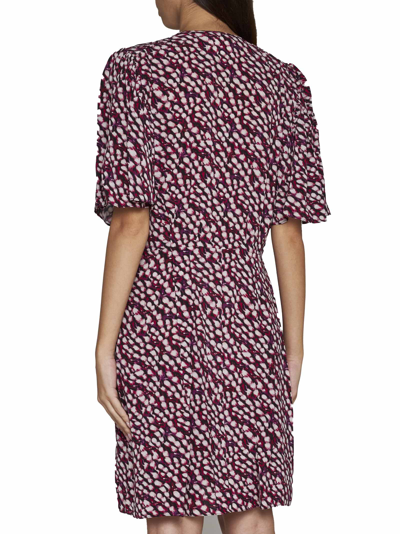 Isabel Marant Étoile Vedolia Abstract-print Minidress In Raspberry