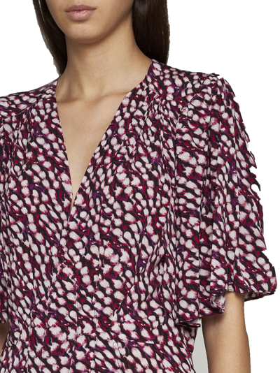 Isabel Marant Étoile Vedolia Abstract-print Minidress In Raspberry