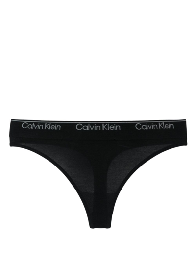 Shop Calvin Klein Underwear Slip Con Stampa In Black