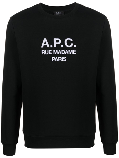 Shop Apc Felpa Cotone Nero In Black