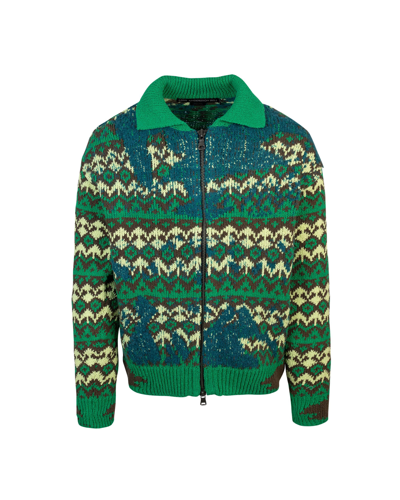 Shop Andersson Bell Cardigan Submerge Nordic Con Zip In Green