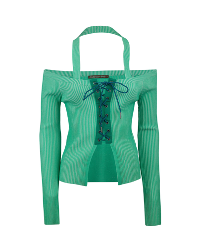 Shop Andersson Bell Ribbed Mona Top In Green