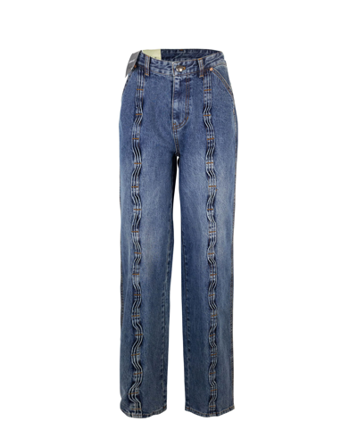 Shop Andersson Bell Jeans Pieghe Wave In Wasblu