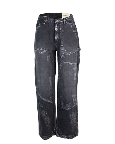 Shop Andersson Bell Jeans Ampio "wax Coated Carpenter" Nero In Black