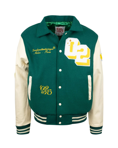 Shop 02settantacinque Varsity Bomber Bicolor In Verde