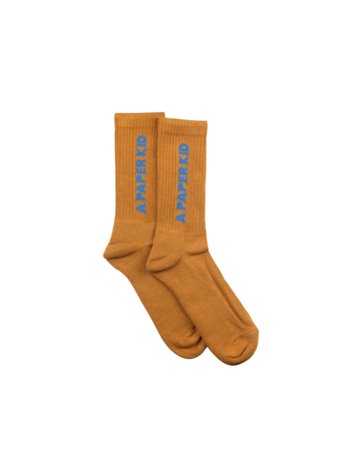 Shop A Paper Kid Unisex Socks With Maxi Logo In 234bruciato