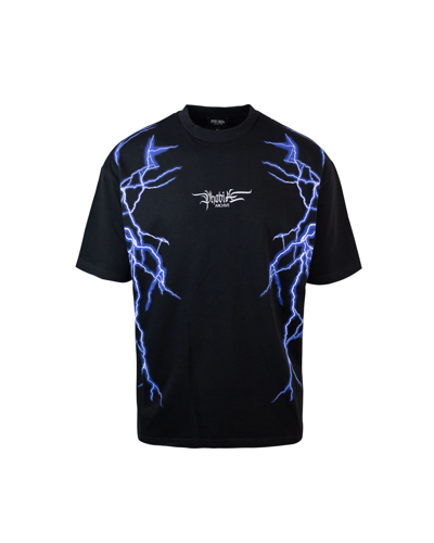 Shop Phobia Archive T-shirt Blue Lightning In Black