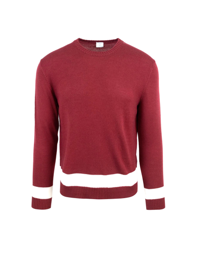 Shop Eleventy Burgundy Sweater With Contrasting Band In 180200