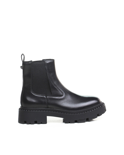 Shop Ash Genesis Stud Leather Boot In Black