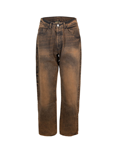 Shop Aries Jeans Acid Wash Marrone In Org