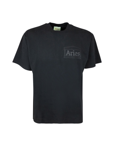Shop Aries T-shirt Nera Con Logo In Black