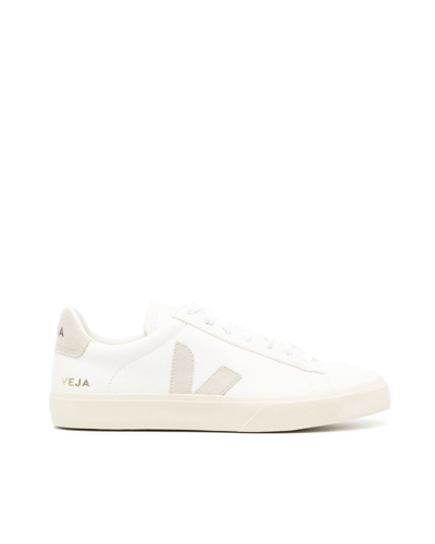 Shop Veja Sneakers Campo Chromefree White Nautic In Extra-white_natural-suede