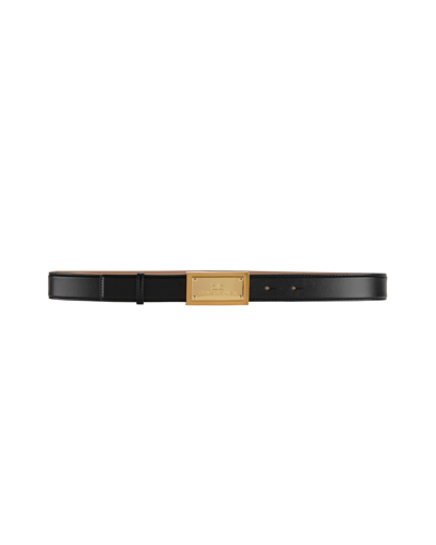 Shop Elisabetta Franchi Black Faux Leather Belt With Logoed Plaque In 110nero
