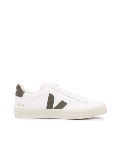 Shop Veja Sneaker Campo Chromefree Extra White/kaki In Extra-white_kaki