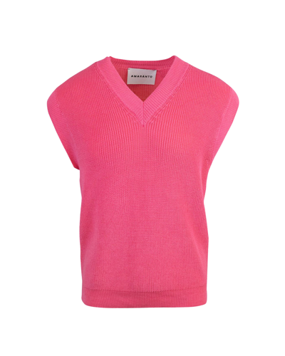 Shop Amaranto Hot Pink Knit Vest In Eu42m