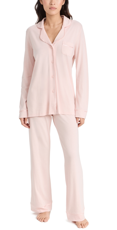 Shop Cosabella Bella Pima Pj Set Long Sleeve Top & Pants Pink Lily
