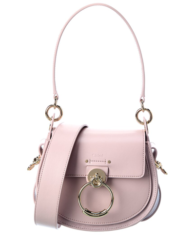 Shop Chloé Tess Small Leather & Suede Shoulder Bag In Purple