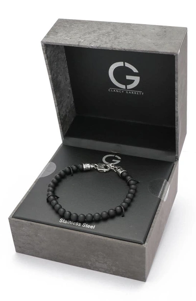 Shop Clancy Garrett Beaded Bracelet In Silver/black