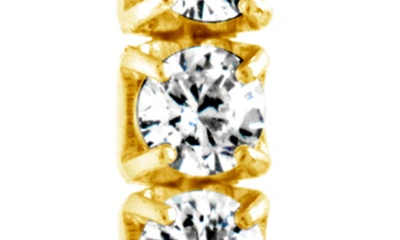 Sterling Forever Sterling Silver Cubic Zirconia Linear Drop Earrings In Gold
