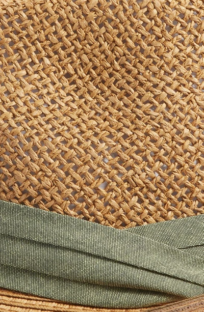 Shop Nordstrom Paper Straw Fedora In Olive Combo