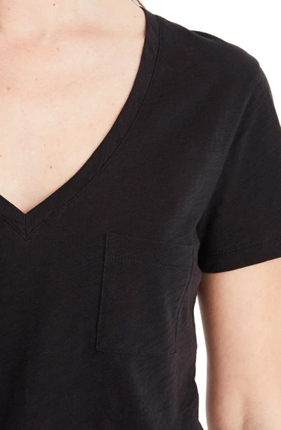 Shop Madewell Whisper Cotton V-neck Pocket Tee In True Black