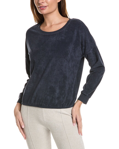 Shop Barefoot Dreams Cozyterry Dolman Pullover In Blue