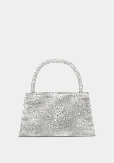 Bebe Hollywood Diamond Mini Satchel In Silver,white