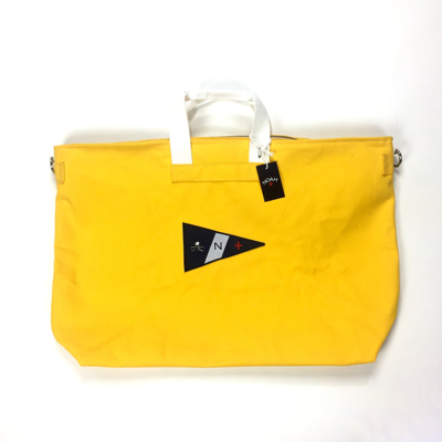 Pre-owned Noah Yellow Logo Canvas Holdall Bag Ds