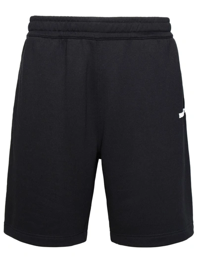 Shop Burberry 'raphael' Black Cotton Bermuda Shorts
