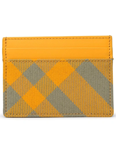 Shop Burberry Yellow Wool Blend Card Holder