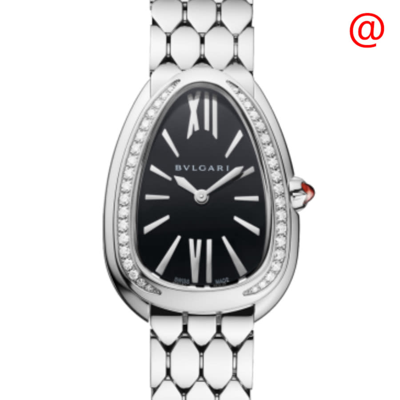 Shop Bvlgari Serpenti Seduttori Quartz Diamond Black Dial Ladies Watch 103449