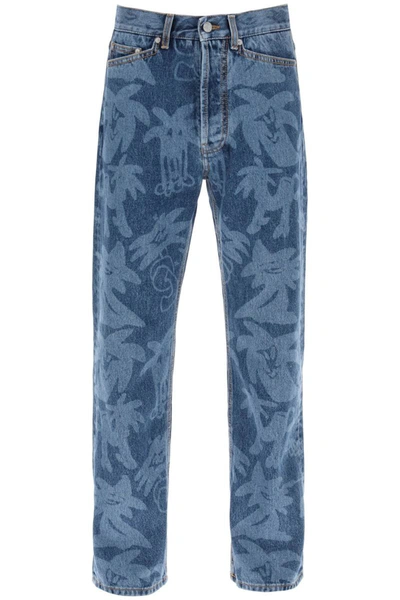 Shop Palm Angels Pants In Bluelight