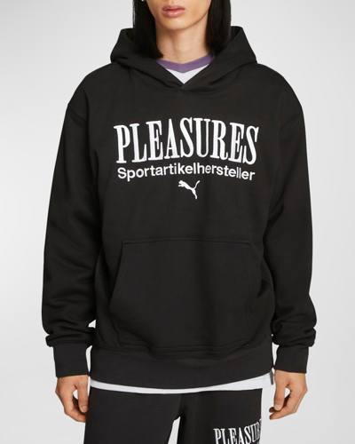 Shop Puma X Pleasures Men's Graphic Hoodie In Black