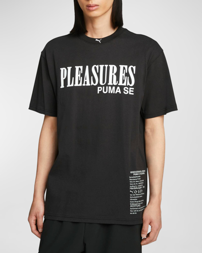 Shop Puma X Pleasures Men's Typo T-shirt In Black