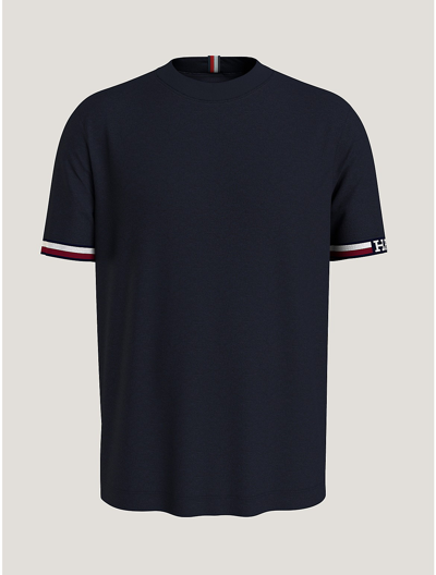 Shop Tommy Hilfiger Monotype Stripe Tipped T In Navy
