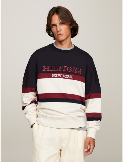 Shop Tommy Hilfiger Monotype Colorblock Sweatshirt In Calico