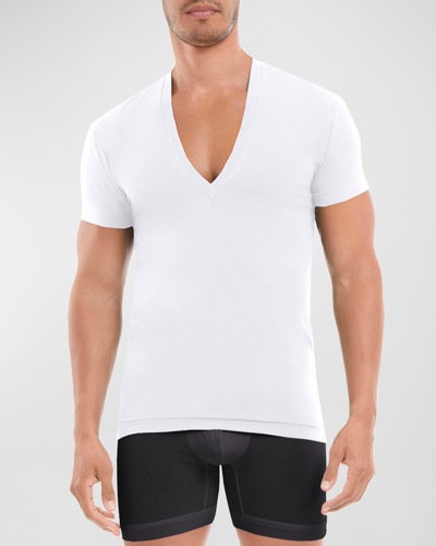 Shop 2(x)ist Men's Dream Stretch Deep V-neck T-shirt In White