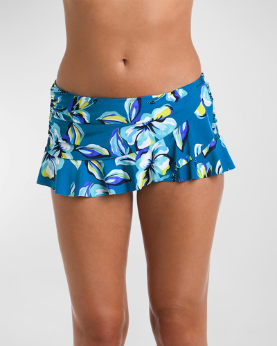 Shop La Blanca Fiji Tropics Asymmetrical Swim Skirt In Ocean