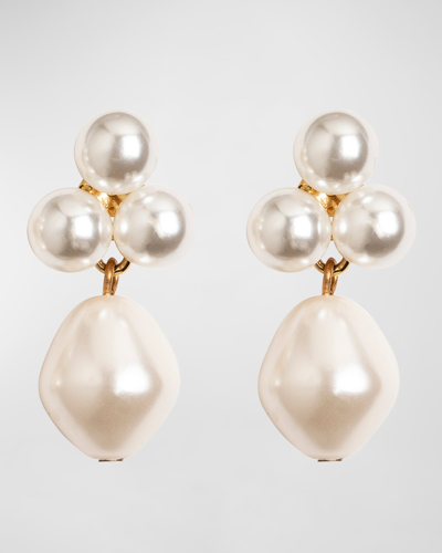 Shop Jennifer Behr Grand Perla Earrings In Pearl