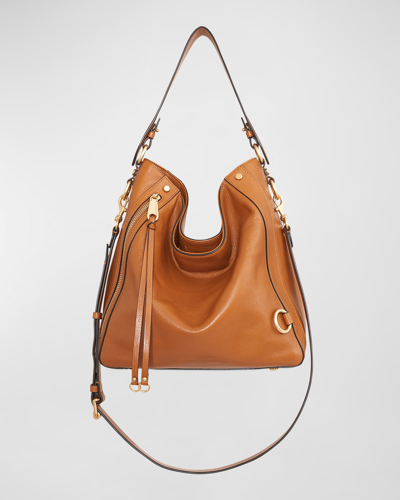 Shop Rebecca Minkoff Mab Leather Hobo Bag In Caramello