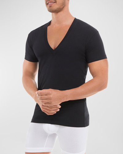 Shop 2(x)ist Men's Dream Stretch Deep V-neck T-shirt In Black